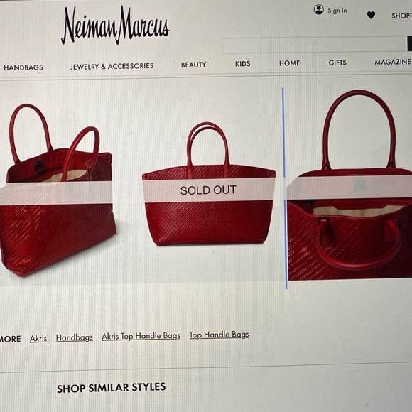 Akris Ai Woven Braided Top-Handle Leather Bag Crimson Red NWT - Picture 3 of 15